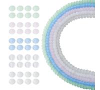 FASHEWELRY - Lot de 5 perles rondes en verre givré de 2 mm - Perles à facettes rondelles en cristal transparent - Séparateurs abaque pour fabrication de colliers et bracelets en bijouterie