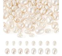 FASHEWELRY Lot de 75 perles naturelles de culture d'eau douce 4-9mm Perles de riz irrégulières pour fabrication de bijoux, DIY, été, plage, bracelet, boucles d'oreilles, décoration pour femmes