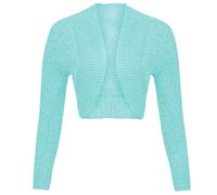 FASHION 7STAR Boléro en lurex pour femme - Uni - En tricot - Pour fête, turquoise, 44/46