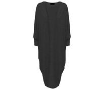 FASHION 7STAR Cardigan long ouvert pour femme avec chauve-souris Taille unique 36-52 - Noir - 44/46