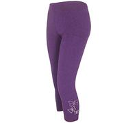 FASHION 7STAR Legging 3/4 extensible pour femme grande taille à paillettes papillon (violet UK 28-30)