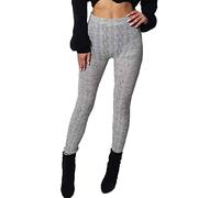 FASHION 7STAR Legging chaud et épais en tricot pour femme, gris, 40-42