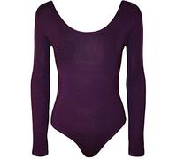 FASHION 7STAR Nouveau Body Stretch à Manches Longues pour Femmes - Leotard Femme Col Rond pour Gymnastique et Danse - Tailles 8-14, violet, 36-38
