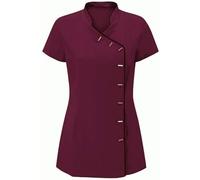 FASHION 7STAR Tunique pour femme - Pour coiffure, spa, massage, thérapeute, santé, travail, salon de manucure, Bordeaux/noir, 40