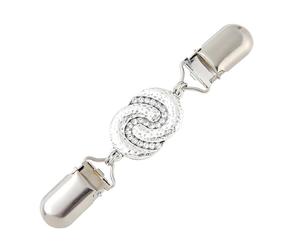 Fashion 8 Shape Pull Clip Top Fastener avec strass pour la décoration de vêtements et la fixation de vêtements Broche tendance, One Size, Comme décrit