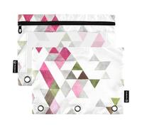 Fashion Abstract Trend Lot de 6 trousses à crayons en plastique pour dossiers à 3 anneaux avec trois anneaux pour étudiants, maison, voyage, cartes de rangement, Tendance Abstrait Mode (6), 1 sizex2,