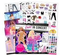 Fashion Angels Live! en concert. Coffret de mode pour stylistes avec planches de style salle de concert, silhouettes de popstar et plus de 600 autocol