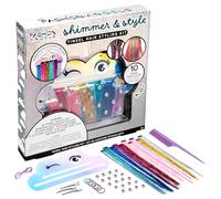 Fashion Angels Shimmer & Style Tinsel Hair Kit - Extensions de cheveux, gemmes capillaires, élastiques pailletés et accessoires - Ensemble de coiffage créatif pour préadolescentes et adolescentes
