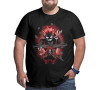 Fashion Anime My Hero Academia Kirishima Eijiro Big and Tall T-T-Shirts à Manches Courtes for Men TT-Shirts à Manches courtess Black(XX-Large)