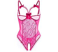 Fashion Attraction Sous-vêtement pour femme avec dentelle argentée Maïs Lingerie, Rose, XXL