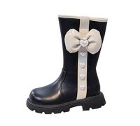 Fashion Autumn and Winter Children Boots Boys and Girls Ankle Boots Thick Soles Non Slip Side Zippers Solid Color Simple British Style Bottes Fille (Black, 26 Toddler)