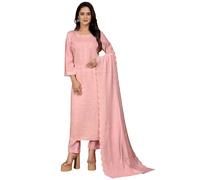 FASHION BAZAR 365 Costume de travail droit indien lourd Peri Chanderi Broderie Séquence 15777, rose, 40