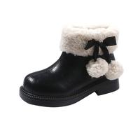 Fashion Big Kids Winter Water Proof Flat Keep Warm Boots Comfortable Shoes chausson fille 29 (Black, 28 Little Child)
