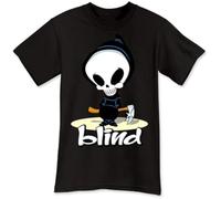 Fashion Blind Skateboard Logo Extreme Sport Men's T-T-Shirts à Manches Courtes Black(Small)