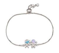 Fashion Blue et Pink Opal Cubic Zirconia Charme, accessoires pour garçons et filles
