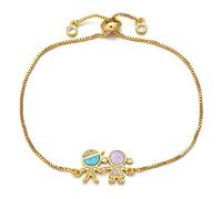 Fashion Blue et Pink Opal Cubic Zirconia Charme, accessoires pour garçons et filles