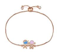 Fashion Blue et Pink Opal Cubic Zirconia Charme Figure, Accessoires pour garçons et filles