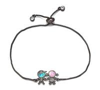 Fashion Blue et Pink Opal Cubic Zirconia Charme Figure, Accessoires pour garçons et filles