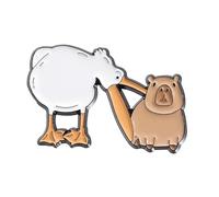 Fashion Capybaras Brooch Fun Animal Pin Unique Alloy Brooch Animal Shape Bagde Pour Une Usure De Tous Les Jours Ou Des Occasions Spéciales Badge De Fête Élégante