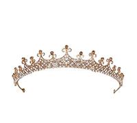 Fashion Champagne Gold Color Couronnes Accessoires de cheveux de mariage Luxury Queen Princess Tiara Diadems Femmes Hair Bijoux Bride Party Party (Couleur: Champagne Gold-08)