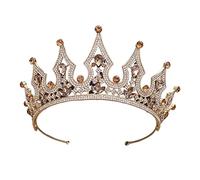 Fashion Champagne Gold Color Couronnes Accessoires de cheveux de mariage Luxury Queen Princess Tiara Diadems Femmes Hair Jewelry Bride Party Suisse (Couleur: Champagne Gold-04)