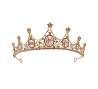 Fashion Champagne Gold Color Couronnes Accessoires de cheveux de mariage Luxury Queen Princess Tiara Diadems Femmes Hair Bijoux Bride Party Suit (Couleur: Champagne Gold)