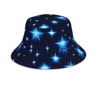 Fashion Chapeau bob réfléchissant pour homme et femme Protection pour voyage camping Motif étoiles bleues, noir, taille unique
