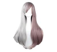 Fashion Cheap ita Hair Synthetic Long Straight Silver Grey Ombre Cosplay Wig Halloween Costume Party Wigs ith Bangs