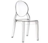 Fashion Commerce KONTE.Design Lot de 4 chaises Brera en Polycarbonate Transparentes, empilables