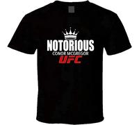 Fashion Conor McGregor Notorious Chemise Noir Blanc T-Shirt Homme Noir