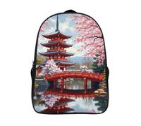 fashion décontracté sac à dos cerisiers en fleurs japonais sac scolaire de voyage 2 compartiment pont ancien garçons et filles imprimé en 3d sacs à dos-16,pour les voyages les affaires
