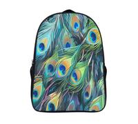 fashion décontracté sac à dos d'école modèle de vitalité pour élève d'école scolaire sacs d'école 2 compartiment plumes de paon imprimé en 3d sacs à dos-16,unisexe pour les voyages les affaires