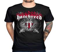 Fashion Design Men T Shirt Hatebreed T Shirt Skull and Maces Metalcore Band Rock Printed Tee Shirt Top Sweatshirt Short Sleeve Black XXL