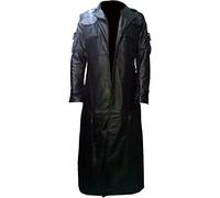 Fashion_First Trench en cuir noir pour homme pour costume de cosplay Nick Fury, Frank Castle Trench en cuir synthétique, XL