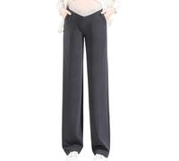Fashion Forward Pantalon de maternité élastique taille basse doux et respirant pour une grossesse élégante, Soot, XL