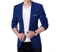 Fashion Forward Veste blazer coupe ajustée pour homme, idéal pour tout événement (M bleu)