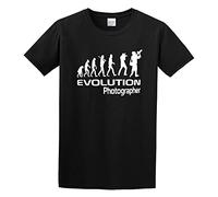 Fashion Funny Evolution of A Photographer Photography Cameraman Cotton Shirt Men's T Shirt Black XXL