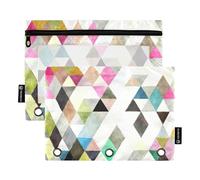 Fashion Geometry Trend Lot de 57 trousses à crayons avec fermeture éclair pour classeur à anneaux, Tendance géométrie de la mode (57), 1 sizex2, Dessin animé