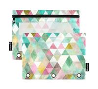 Fashion Geometry Trend Lot de 60 trousses à crayons avec anneaux étanches pour fournitures scolaires, Tendance géométrie de mode (60), 1 sizex2, Dessin animé