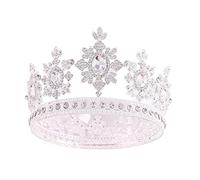 Fashion Gold Silver Color Crystal Tiaras and Crowns Rungin Round Crown Diadems Ajustement pour les accessoires de cheveux de mariage Costume de coiffure (couleur: argent)