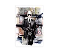 Fashion Guru Karl Lagerfeld 5 Poster décoratif sur toile pour salon, chambre à coucher 30 x 45 cm Sans cadre Style 1