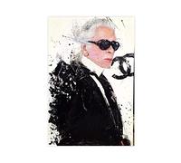 Fashion Guru Karl Lagerfeld Poster décoratif sur toile pour salon, chambre à coucher 40 × 60 cm Sans cadre Style 1