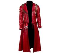 Fashion Hyped DMC Devil May Cry 5 Dante Costume de cosplay Rouge, Cuir synthétique., L