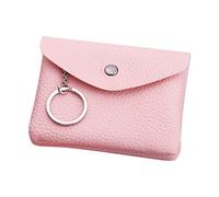 Fashion ID Portefeuille court Couleur unie Femme Fermeture éclair Portefeuille Plusieurs compartiments pour cartes Pochette Pochette pour téléphone portable Porte-monnaie à bandoulière (rose, taille