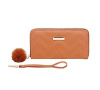 Fashion ID Portefeuille court Hairball Couleur unie Femme Fermeture éclair Portefeuille Plusieurs compartiments pour cartes Pochette pour téléphone portable Étui pour cartes de crédit pour homme