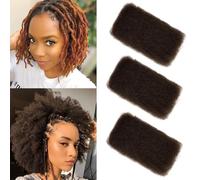FASHION IDOL Afro Kinkys Bulk Human Hair for Dreadlock Extensions Loc Repair Braiding Twist Afro Kinky Human Hair for Locs 1 Pack 50 Gram 1.8 Oz One and Three Pack for Sale