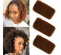 FASHION IDOL Afro Kinkys Bulk Human Hair for Dreadlock Extensions Loc Repair Braiding Twist Afro Kinky Human Hair for Locs 1 Pack 50 Gram 1.8 Oz One and Three Pack for Sale (Jaune d'or, 25CM（3Pack）)