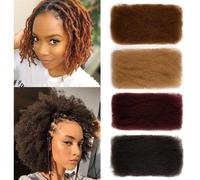 FASHION IDOL Afro Kinkys Bulk Human Hair pour Dreadlock Extensions Loc Repair Braiding Twist Afro Kinky Human Hair pour Locs 1 Pack 50 Gram 1,8 O