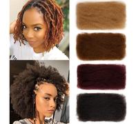 FASHION IDOL Afro Kinkys Bulk Human Hair pour Dreadlock Extensions Loc Repair Braiding Twist Afro Kinky Human Hair pour Locs 1 Pack 50 Gram 1,8 Oz Un