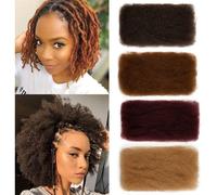 FASHION IDOL Afro Kinkys Bulk Human Hair pour Dreadlock Extensions Loc Repair Braiding Twist Afro Kinky Human Hair pour Locs 1 Pack 50 Gram 1,8 O
